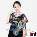 Black Colourful Modal Floral Printing Scarf and Shawl